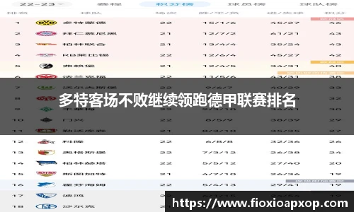 多特客场不败继续领跑德甲联赛排名